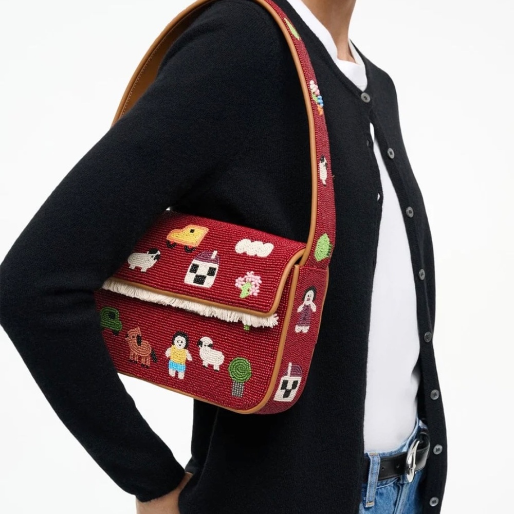 STAUD Tommy Beaded Bag Folk Town - Picture 2 of 10
